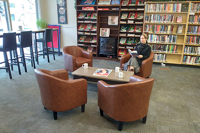 A cozy seating area in the Smithers Public Library