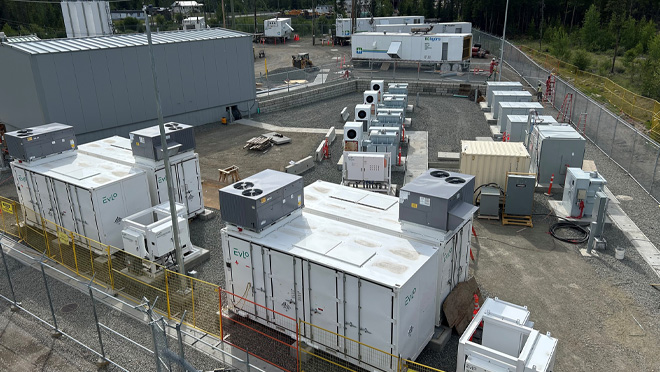 Battery energy storage system at Anahim Lake station.