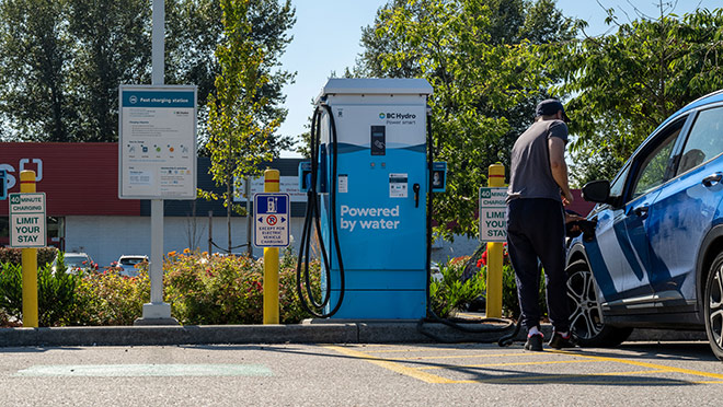 BC Hydro EV fast charger in Coquitlam, B.C.