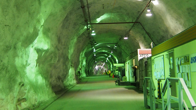 Image of an access tunnel at the W.A.C. Bennett Dam Image of an access tunnel at the W.A.C. Bennett Dam
