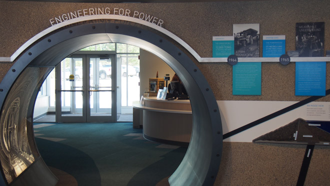 Image of the interior of the W.A.C. Bennett Dam Visitor Centre Image of the interior of the W.A.C. Bennett Dam Visitor Centre