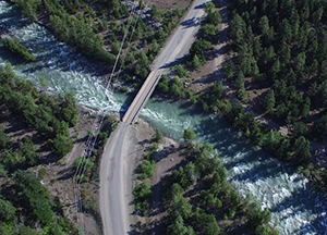 Aerial video of Bridge River