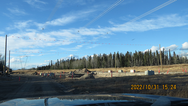Building the foundation at CAP1 for the new 5L61 transmission tower Building the foundation at CAP1 for the new 5L61 transmission tower