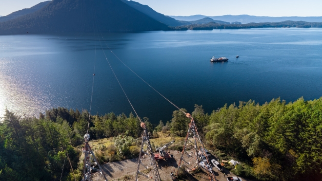 The towers at Jervis Inlet North prior to the removal work. 