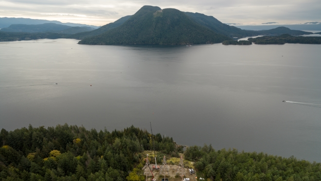 Image of Jervis Inlet crossing from Nelson Island.