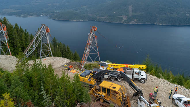 Construction crews at work on Nelson Island.