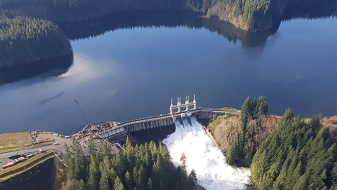 John Hart Dam aerial view John Hart Dam aerial view