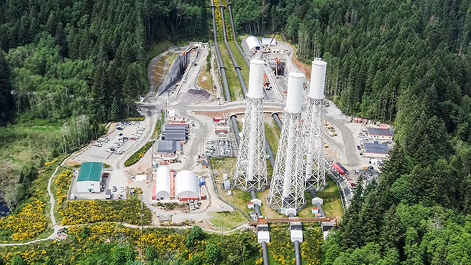 Image of aerial view of John Hart Generating Station Image of aerial view of John Hart Generating Station