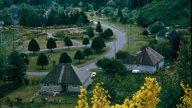 Image of the John Hart dam townsite Image of the John Hart dam townsite