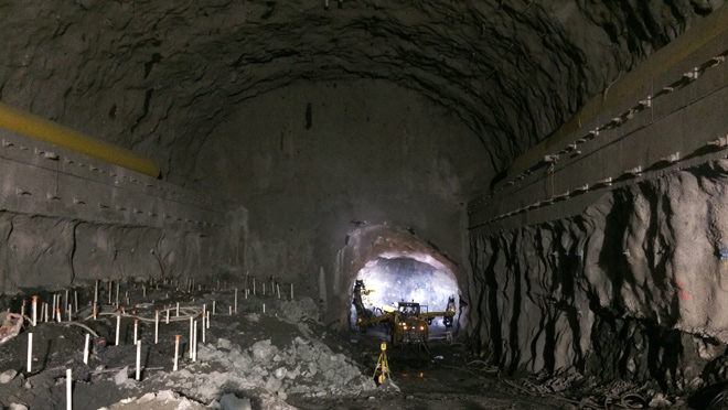 A cavern is being excavated for the John Hart generating station A cavern is being excavated for the John Hart generating station