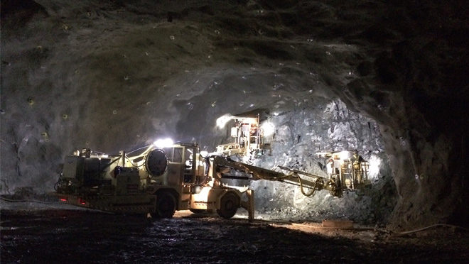 One of the machines being used to excavate a cavern for the John Hart generating station One of the machines being used to excavate a cavern for the John Hart generating station