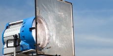Movie light with a soft filter