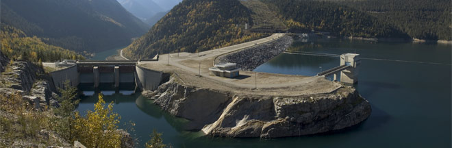 WAC Bennett Dam and GM Shrum generating station