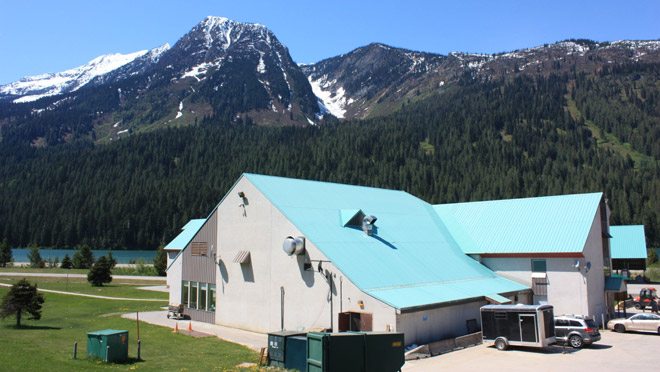 Kinbasket lodge Mica work camp One of the residential buildings at Kinbasket Lodge work camp below Mica dam on Lake Revelstoke