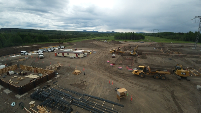 Construction progress at Palling Capacitor Station.