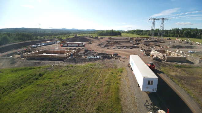 Construction progress at Palling Capacitor Station.