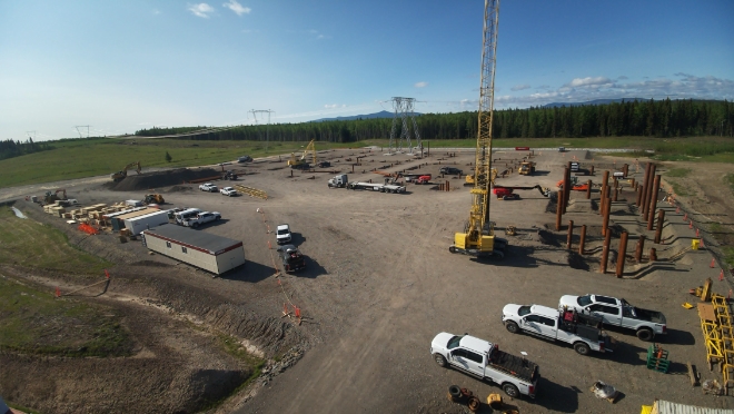 Construction progress at Saranovich Capacitor Station.