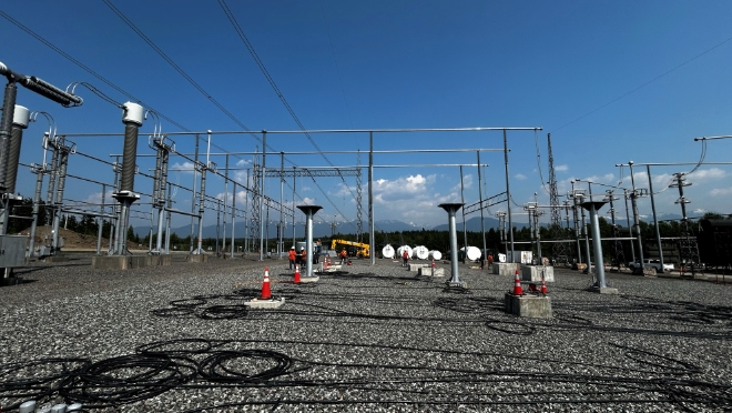 East view of the 500kV yard at the Skeena Substation.