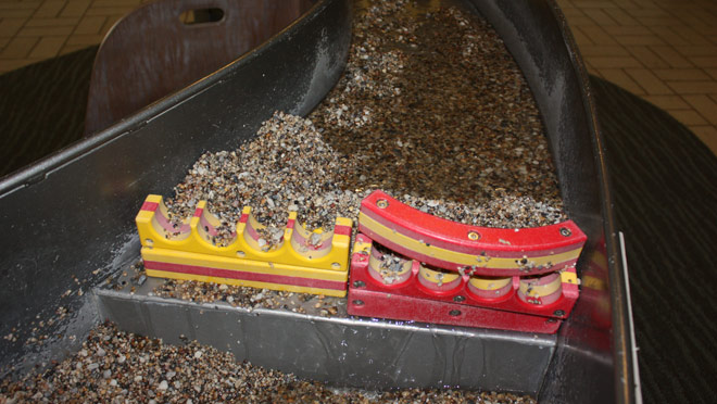 Dam-building exhibit for kids at Revelstoke Dam-building water table for kids at Revelstoke Dam Visitor Centre.