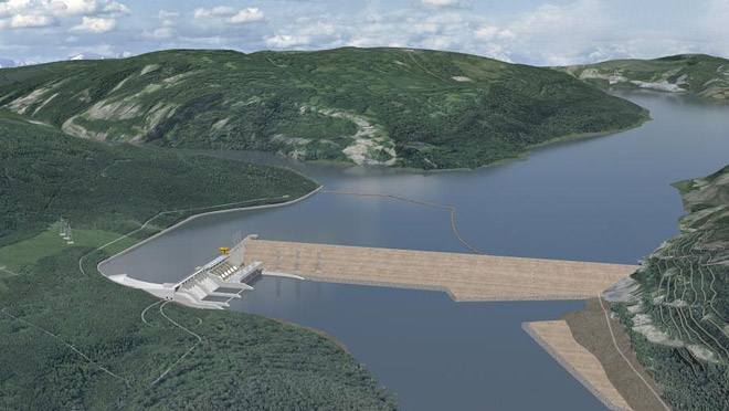 Image of rendering of proposed Site C dam Image of rendering of proposed Site C dam