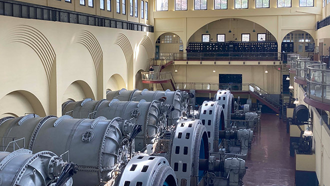 Interior view of the Powerhouse at Stave Falls