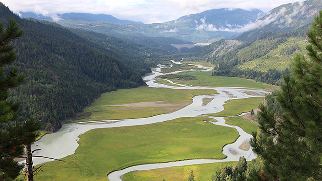 Image of the valley below Lajoie dam Image of the valley below Lajoie dam