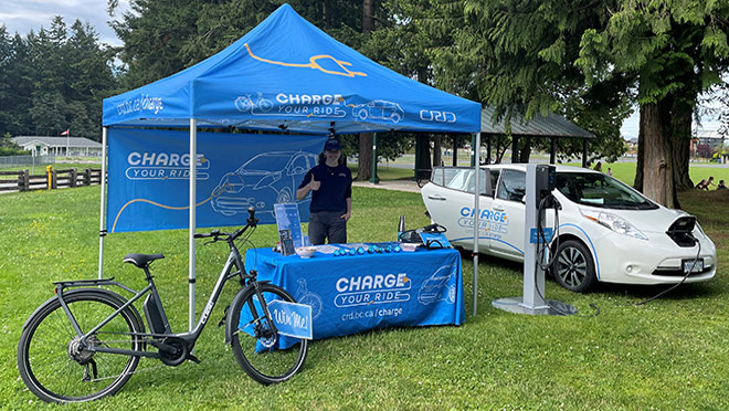 Capital Regional District's Charge Your Ride event display
