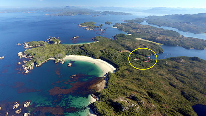 Image showing an aerial view of Calvert Island Image showing an aerial view of Calvert Island