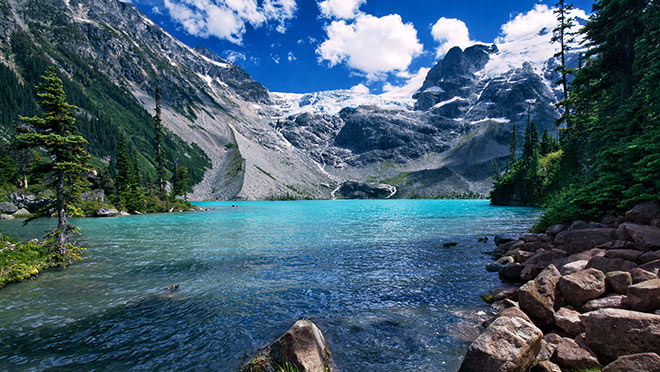 View of Joffre Lake and mountains View of Joffre Lake and mountains