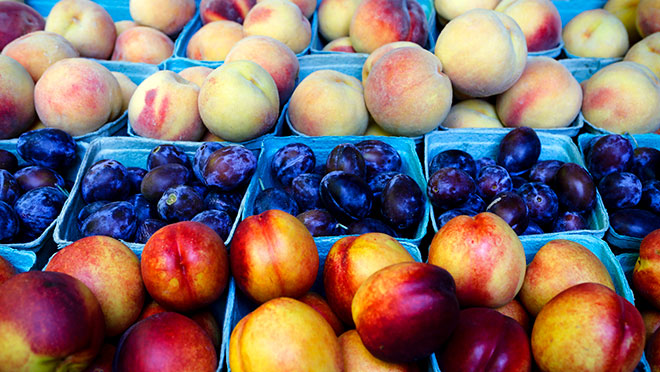 peaches and other fruit at Okanagan fruit stand peaches and other fruit at Okanagan fruit stand