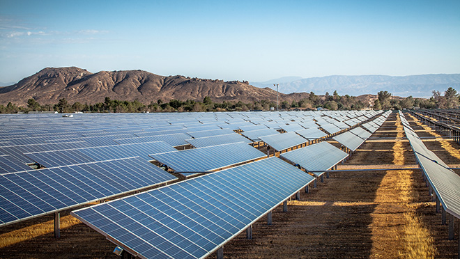 Industrial scale photovoltaic solar field installation in Rosamond, Kern County, California Industrial scale photovoltaic solar field installation in Rosamond, Kern County, California