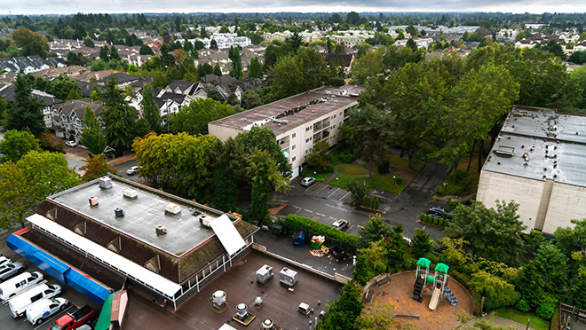 Image of Richmond, B.C. from above Image of Richmond, B.C. from above
