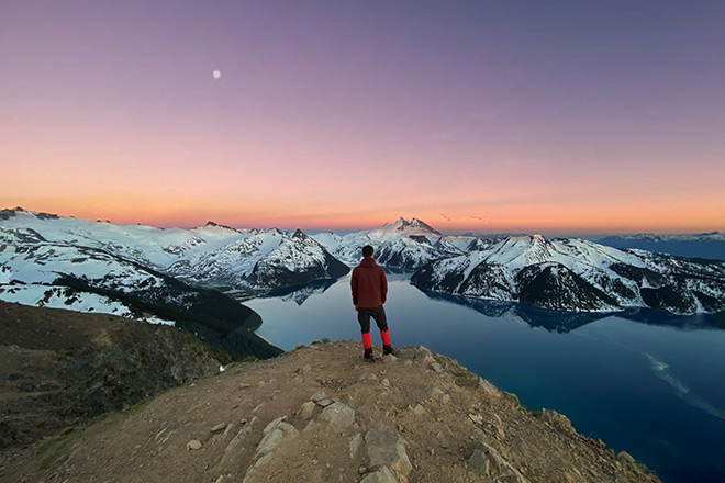 Image of Garibaldi Lake from Panorama Ridge, taken by Stephen Chow
