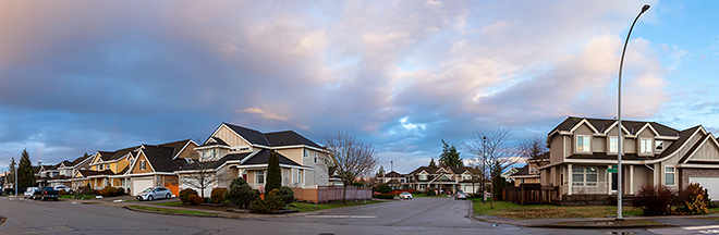 Residential neighbourhood in Surrey, B.C.
