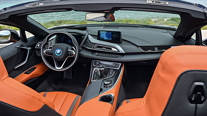 Image showing the interior of the BMW i8 roadster