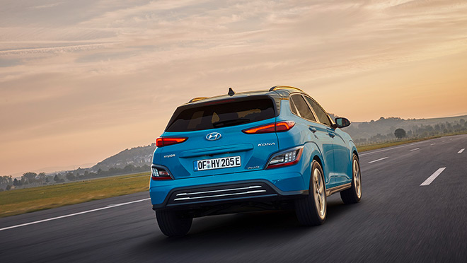 The Hyundai Kona Electric on the road The Hyundai Kona Electric on the road