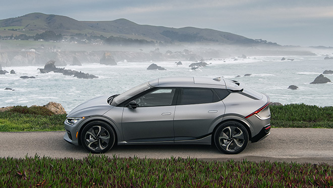 Kia EV6 at the seaside