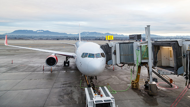 Image of airliner at Vancouver International Airport