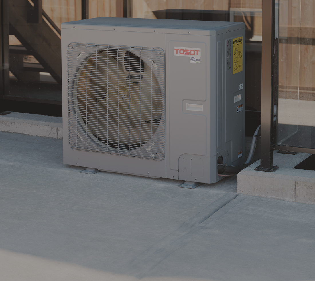 Heat pump outside of a house 