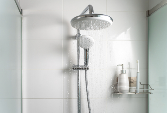 Shower head with water