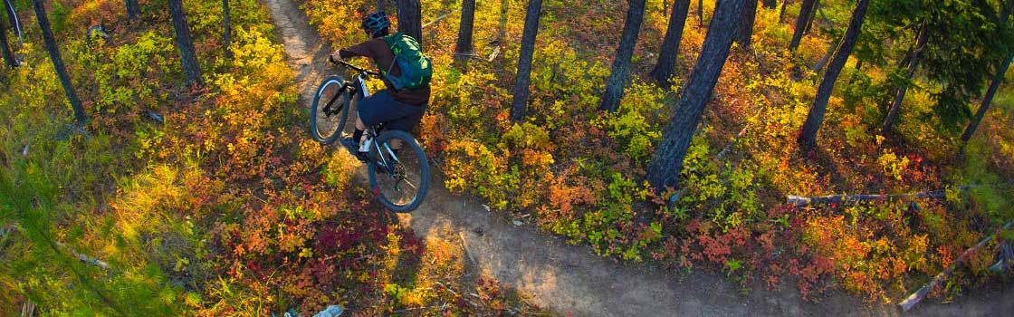 Mountain biking in fall