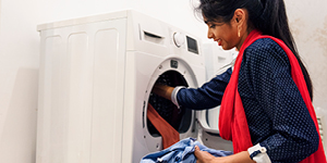 Woman doing a laundry