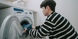 Man doing laundry