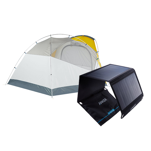 Image of tent and solar panel