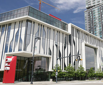 Surrey, Canada - June 17, 2022: The Simon Fraser University in Surrey campus features the new Sustainable Energy Engineering program.