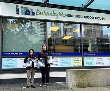 BC Hydro team members dropping off donations at Burnaby Neighbourhood House