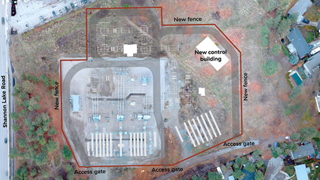 Westbank Substation Upgrade Project will expand the existing substation to the east.