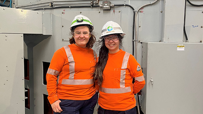 Katie and Megan at Puntledge Generating Station