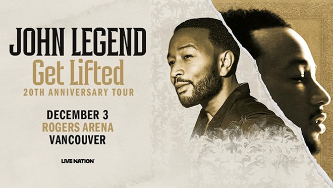 John Legend poster of performance in Rogers Arena