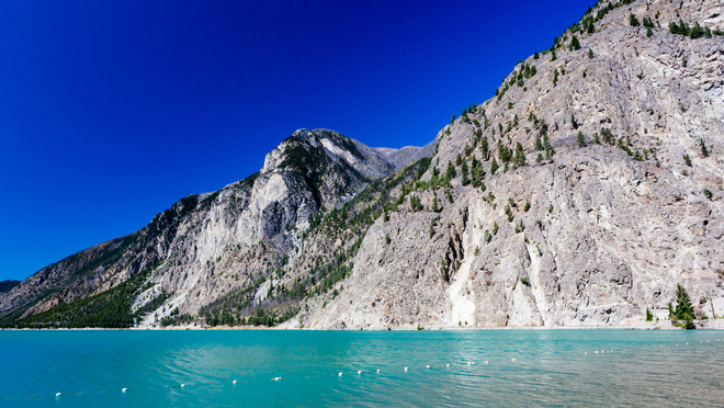 beach with mountain in background